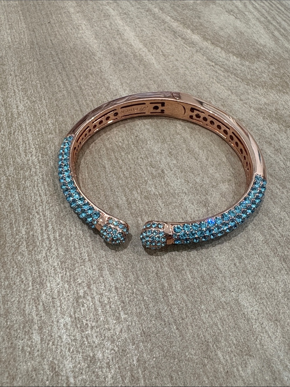 Joan Boyce “Kissable” cuff Bracelet with Blue Crystal Accents
